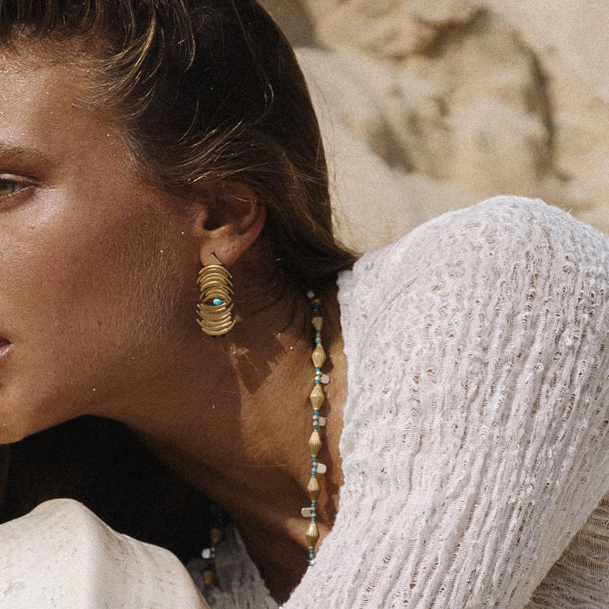 Brackets Earrings with Stones