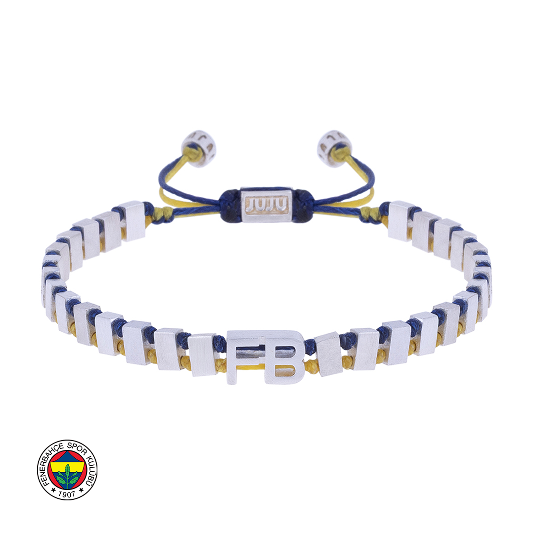 FB Yellow & Navy Forever Silver Bracelet