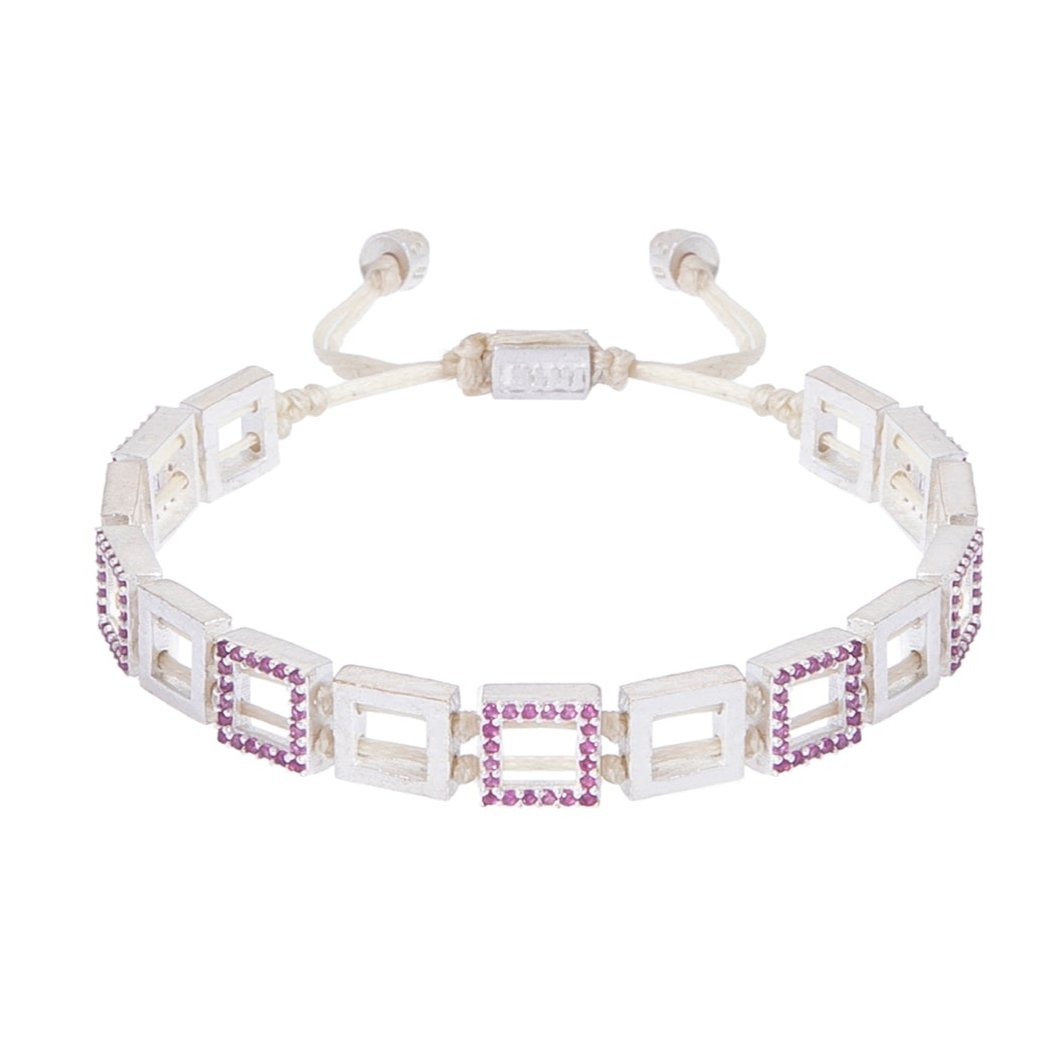 Vierkante armband met stenen