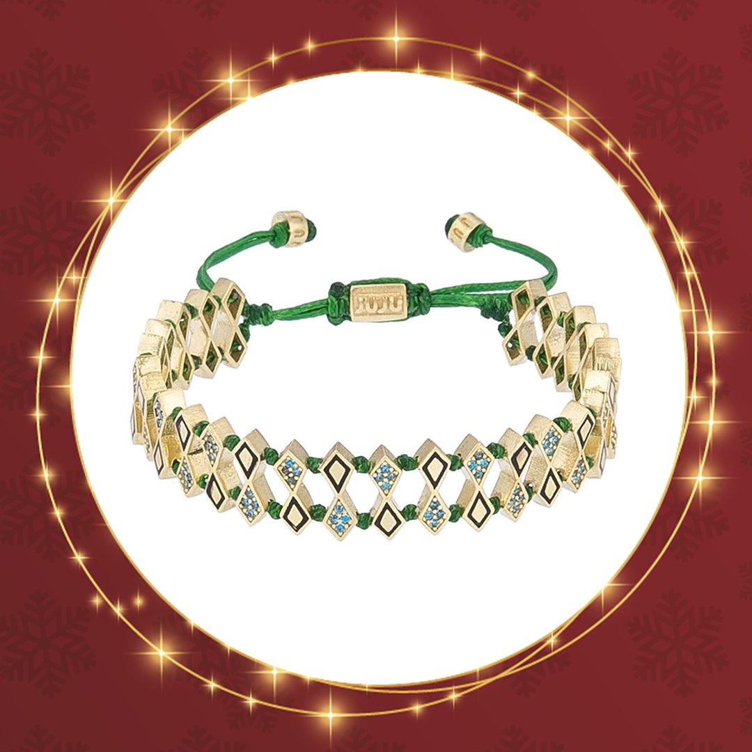 Checkered Bracelet with Stones