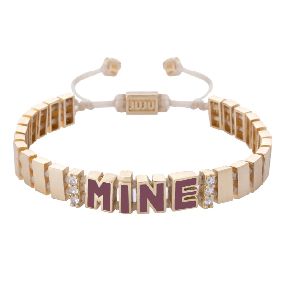 Stone and Enamel Name Bracelet