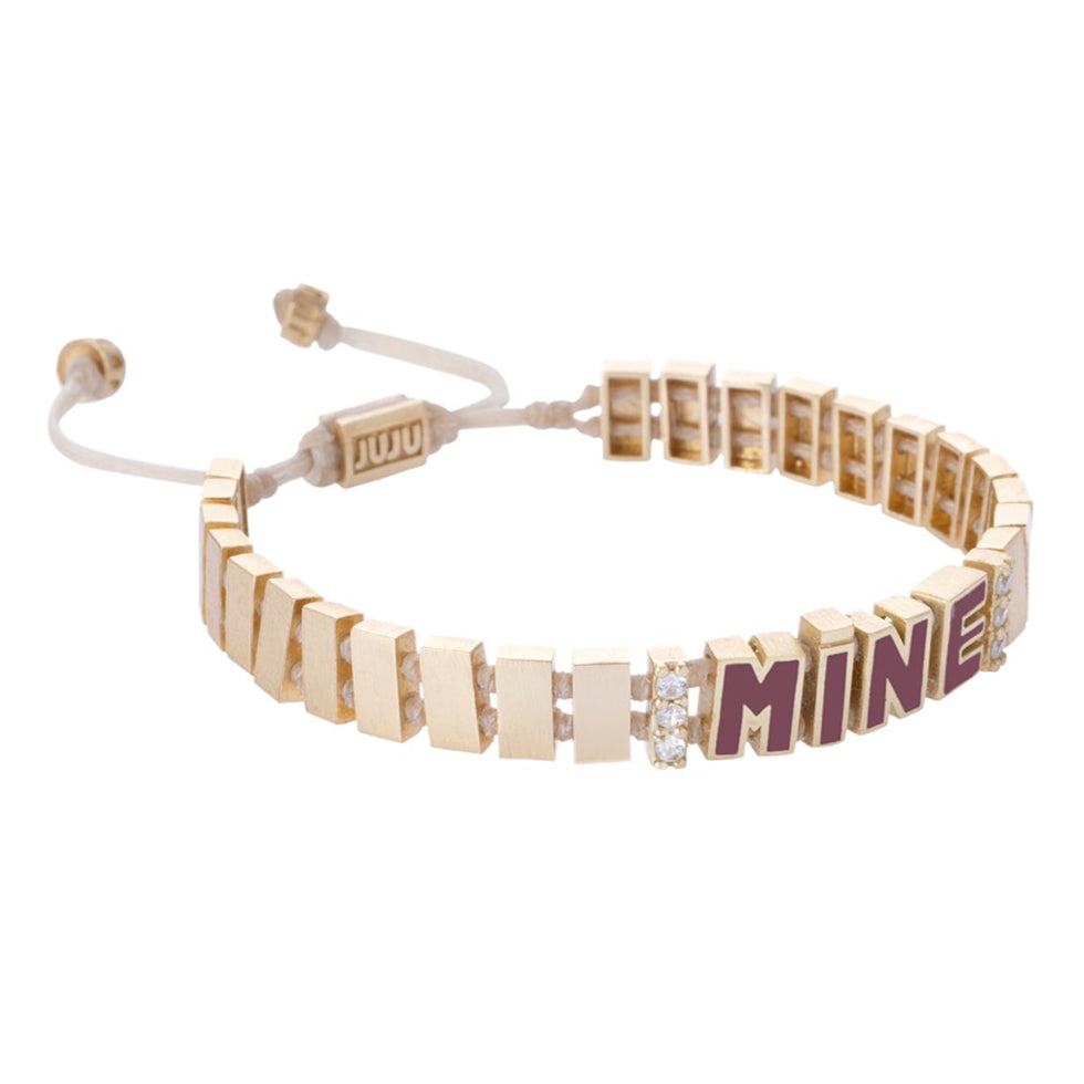 Stone and Enamel Name Bracelet