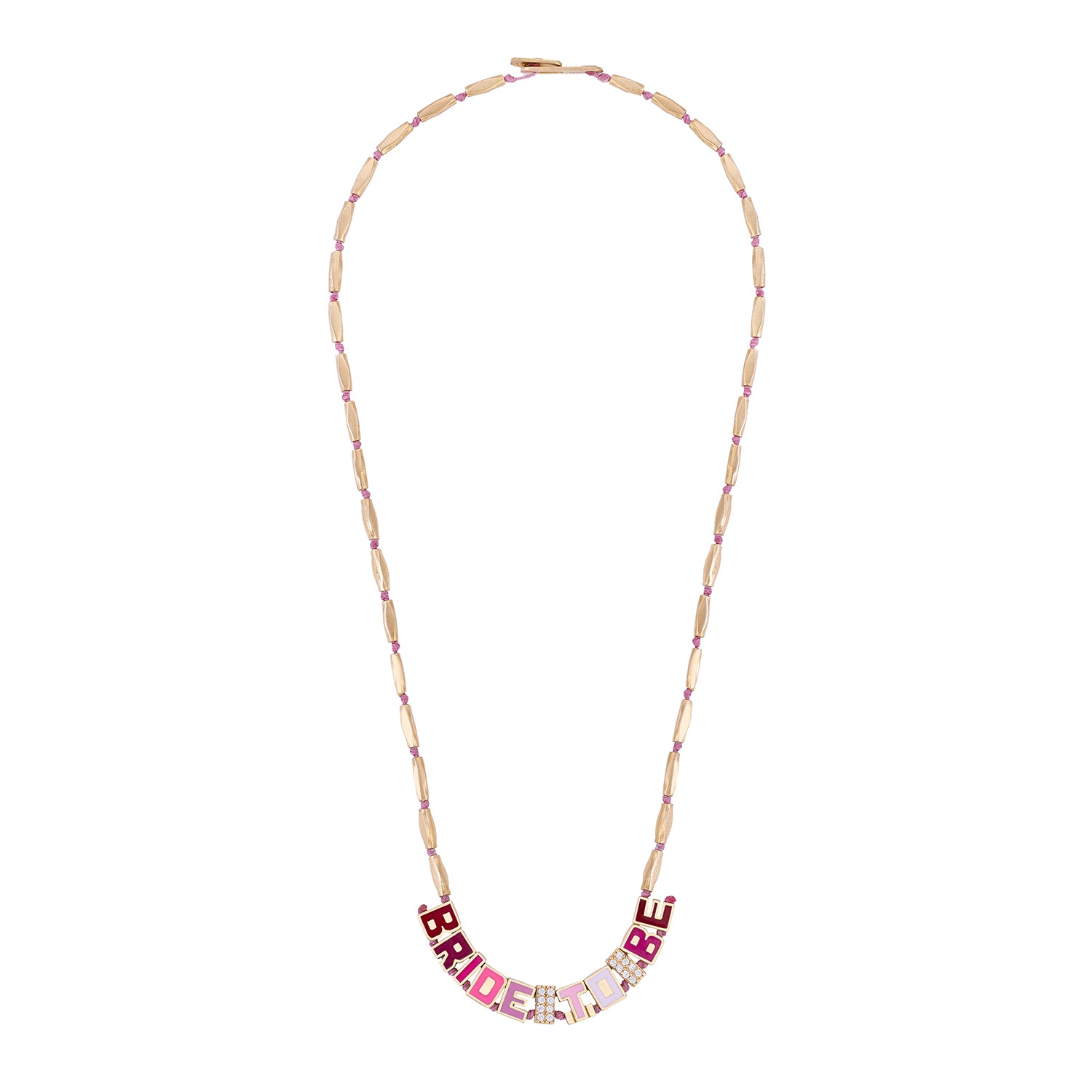 Emaille naamketting met stenen