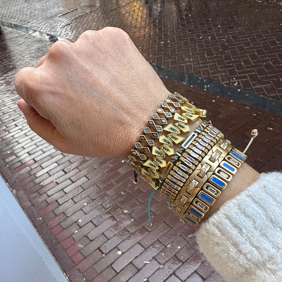 Checkered Bracelet with Stones