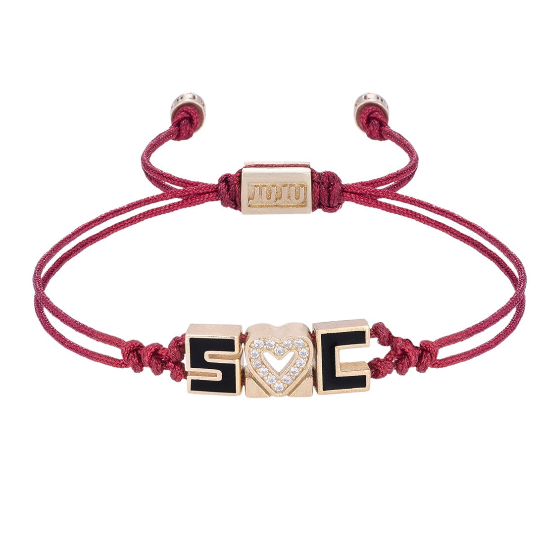 Stone and Enamel Name Cord Bracelet