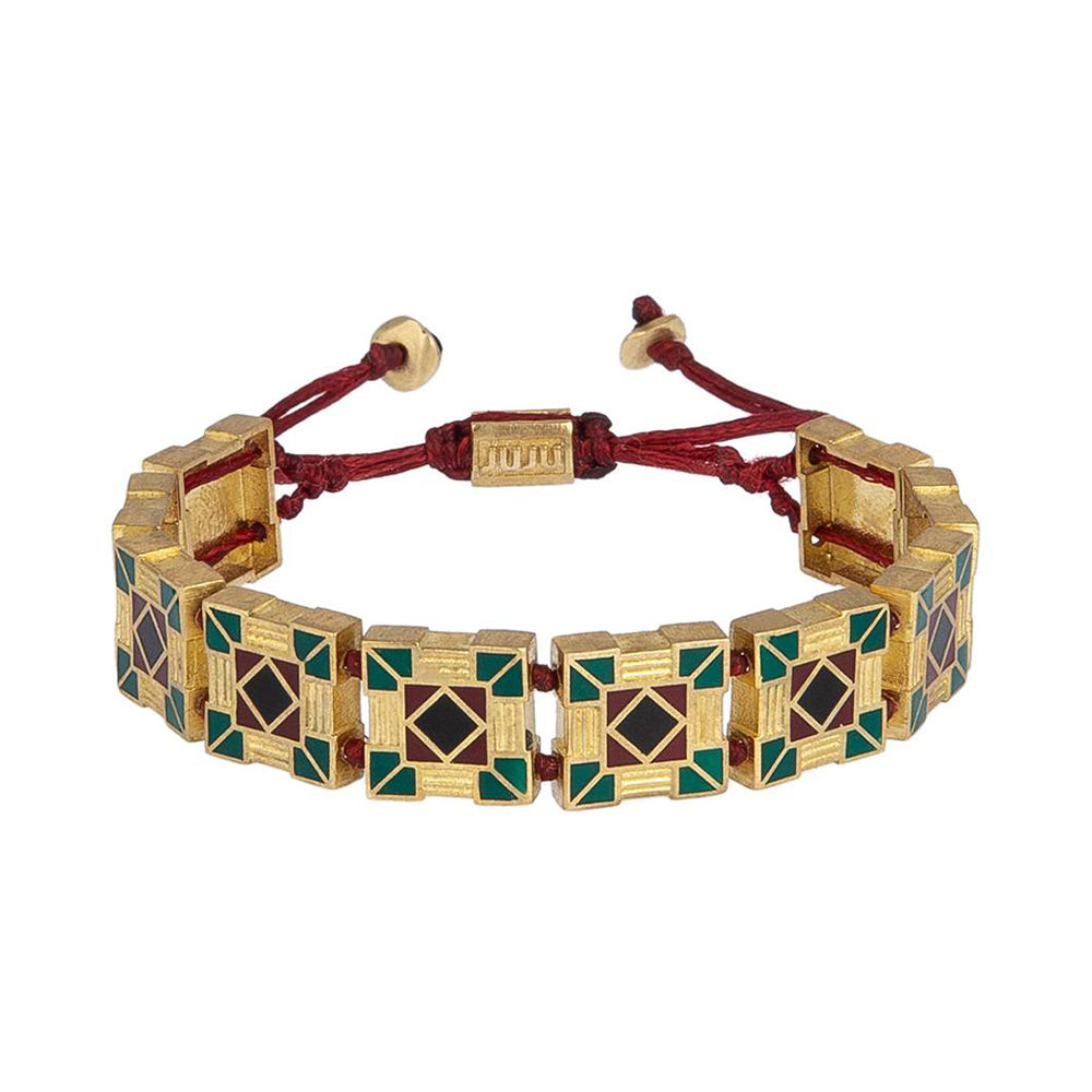 Diagonal Bracelet with Enamel