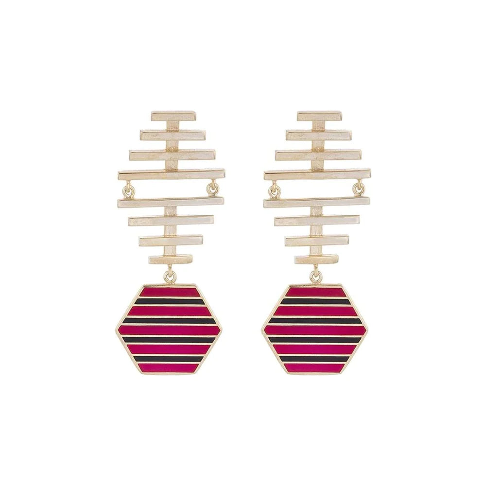 Rally Earring with Enamel