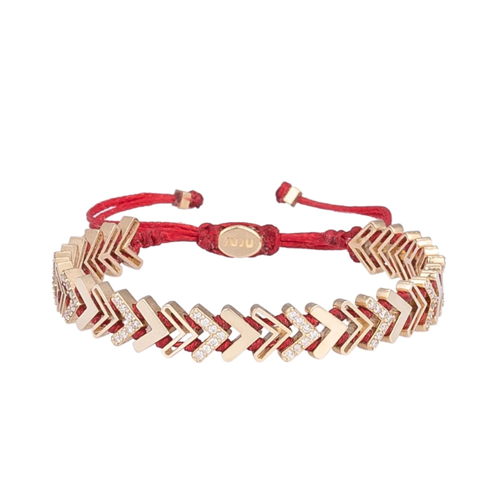 Red Notice Gold Bracelet with Diamond Stones