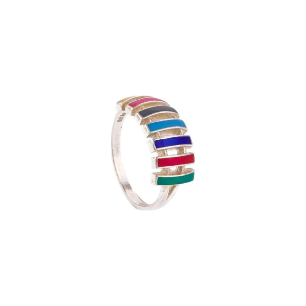 Enamel Ring with Rainbow