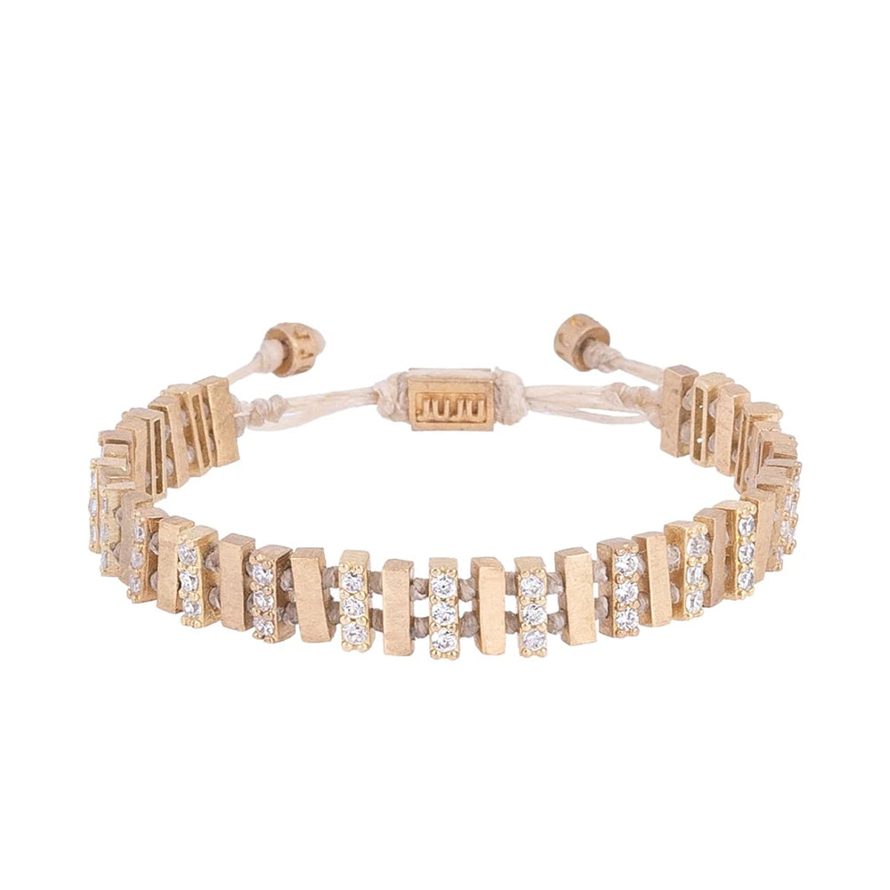 Thin Column Bracelet with Stones