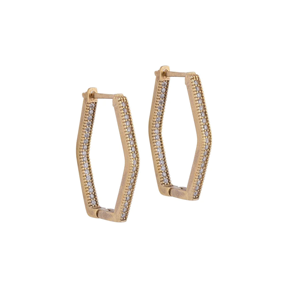 Rhombus Earring with Stones