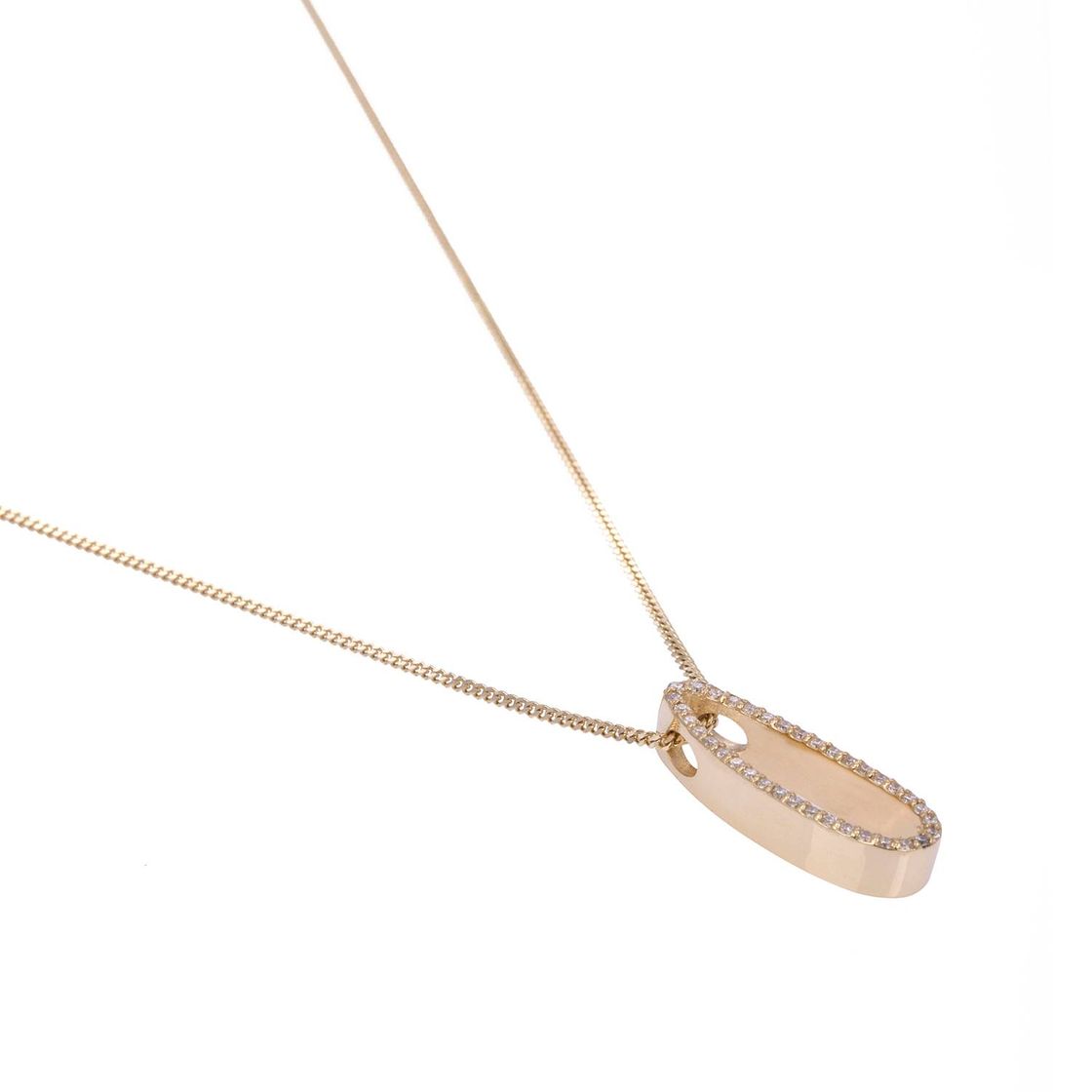 Drop Gold Necklace with Diamond Stones