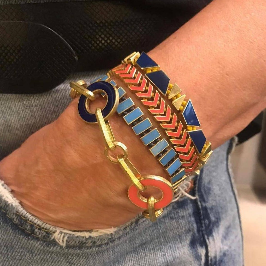 Column Bracelet with Enamel
