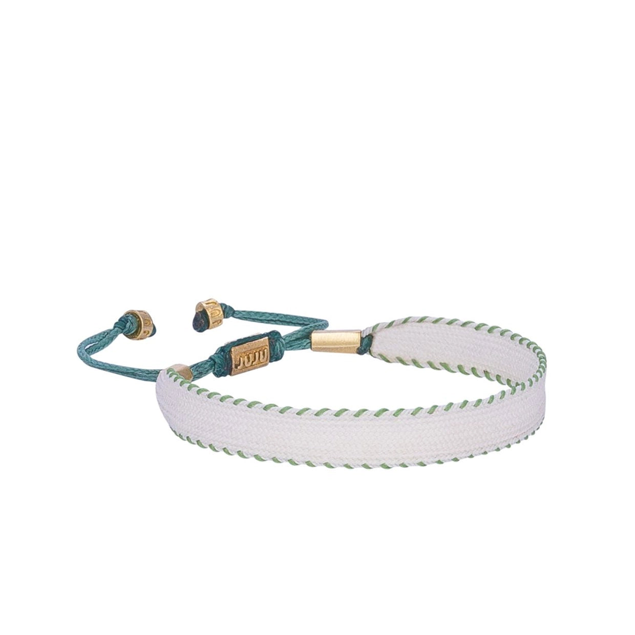 White&Green Whimsy Thick Cord Bracelet