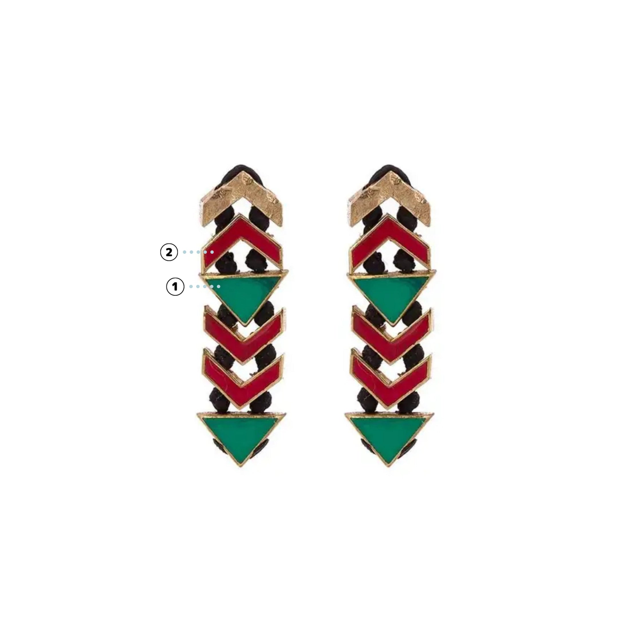 Stairs Earring with Enamel