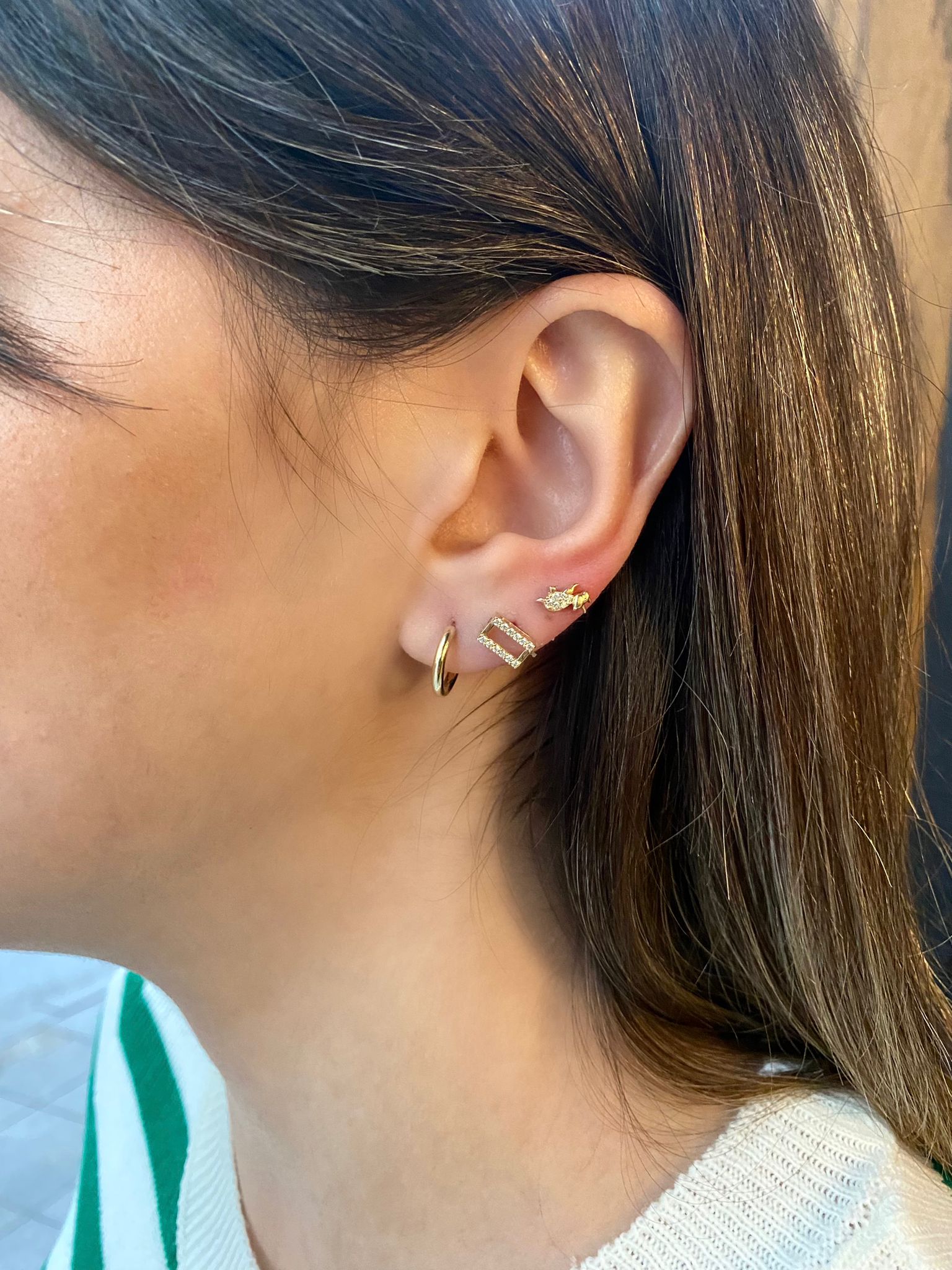 Half Loop Gold Earrings