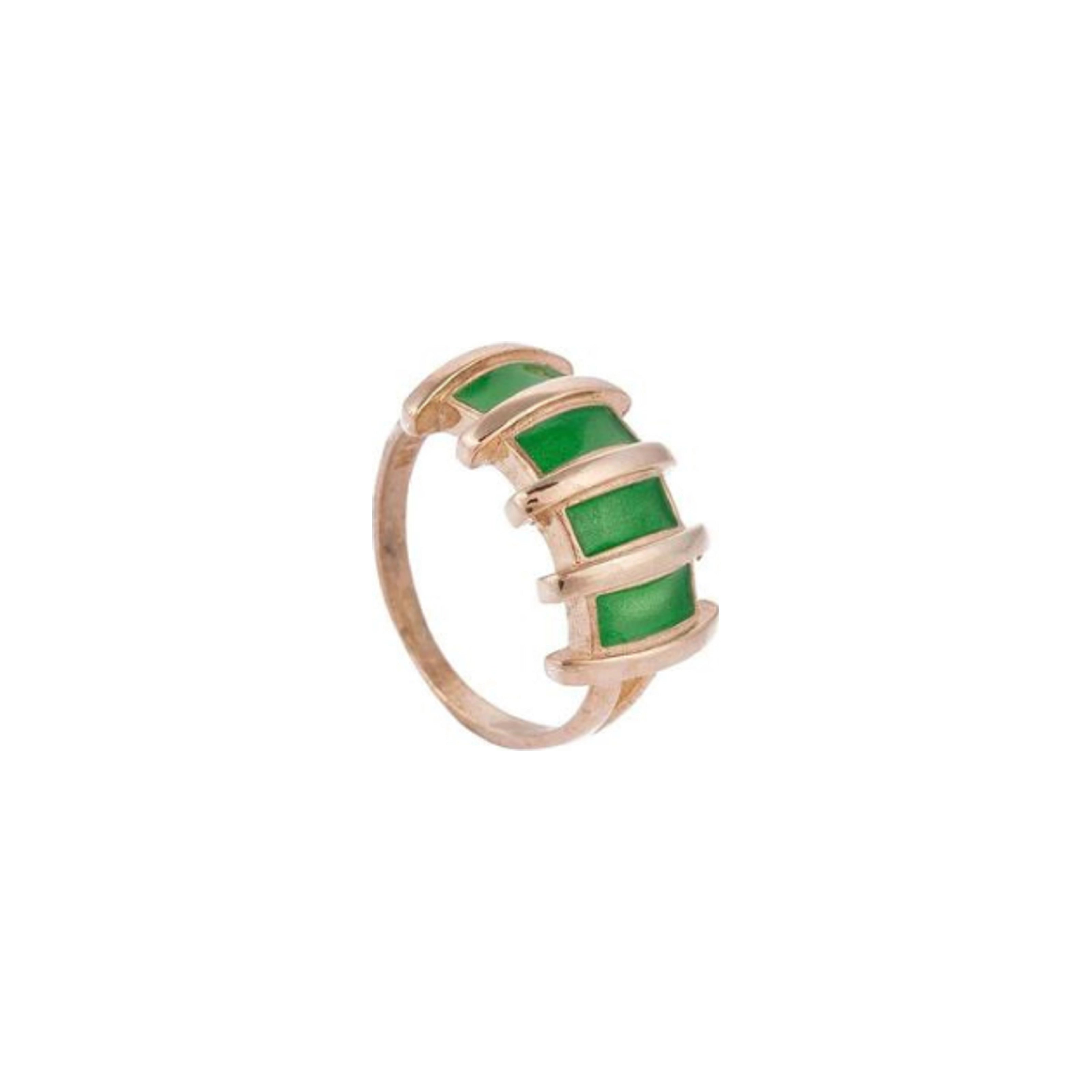 Shield Ring with Enamel