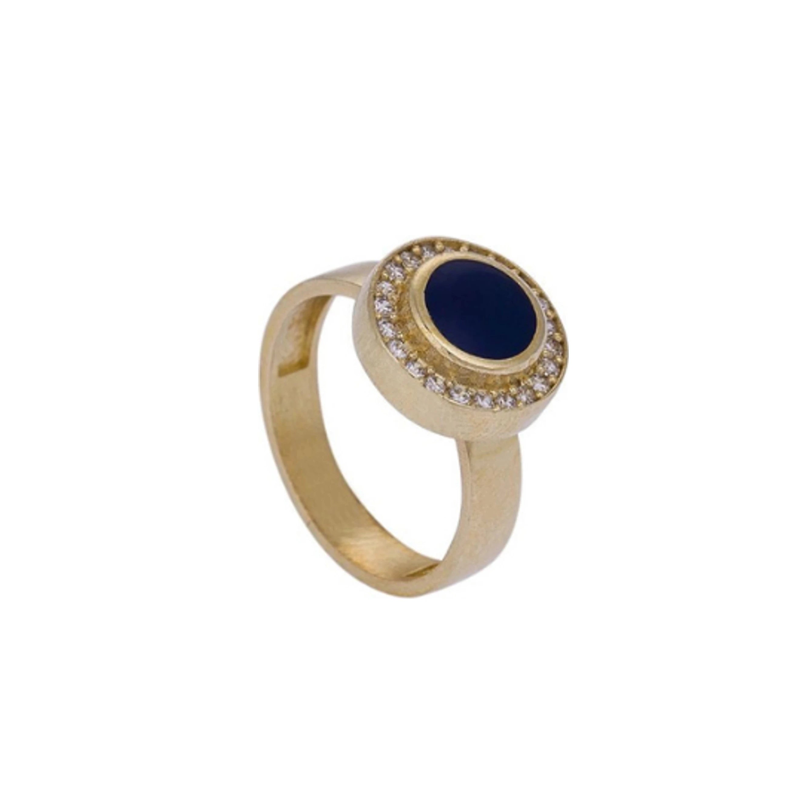 Ronde ring met emaille en stenen