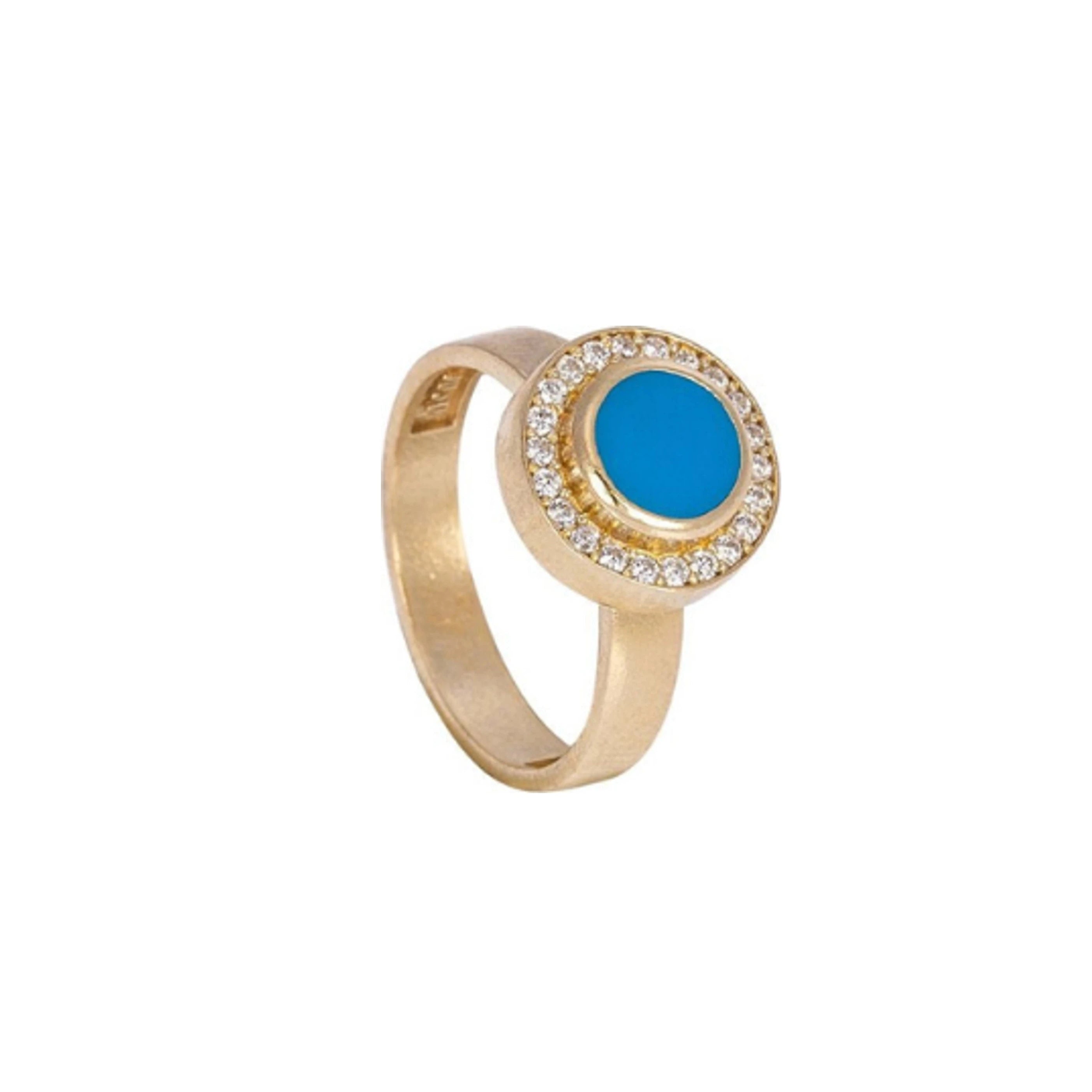 Ronde ring met emaille en stenen