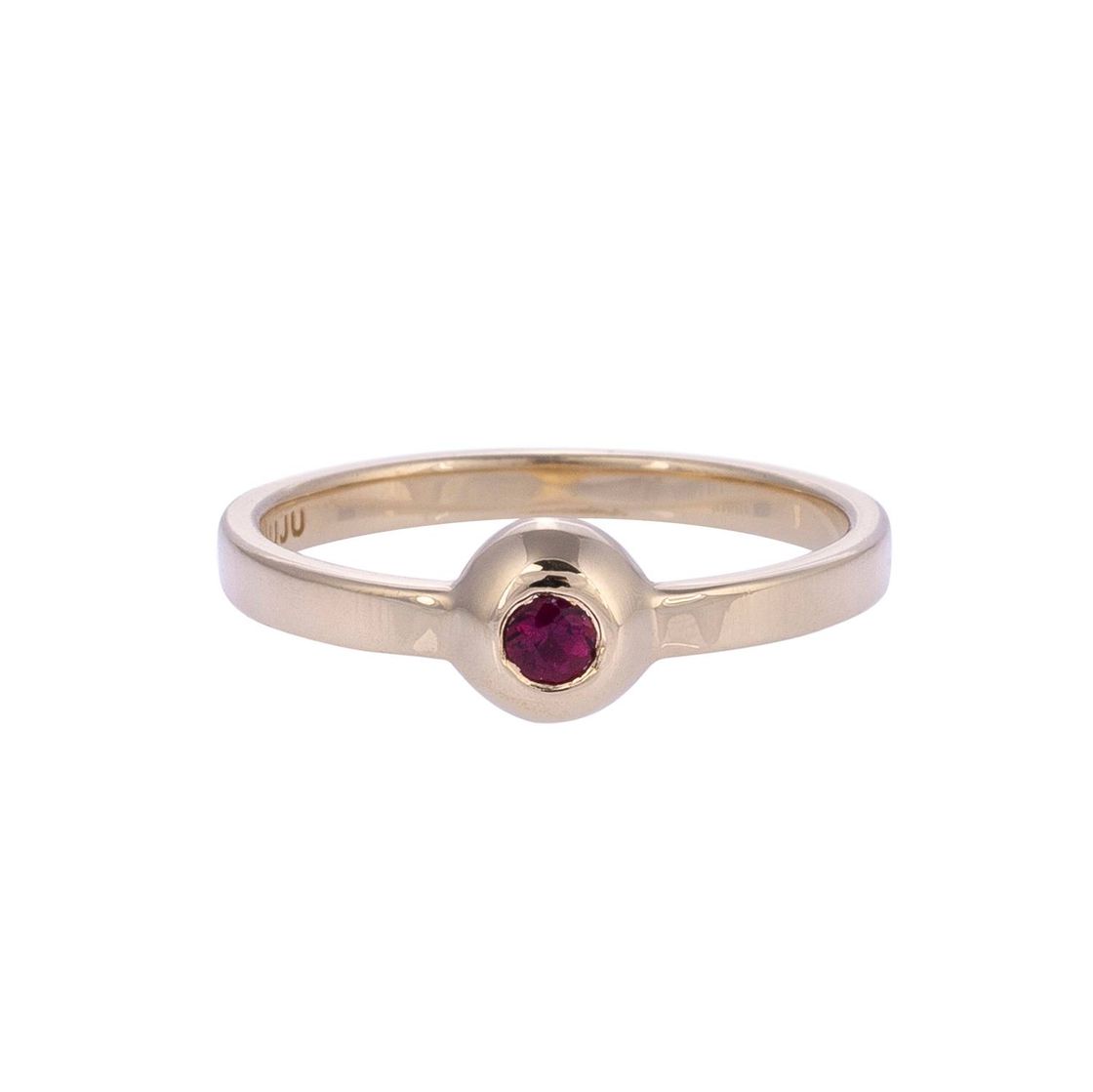 Elegant Gold Ring with Rhodolite Stones