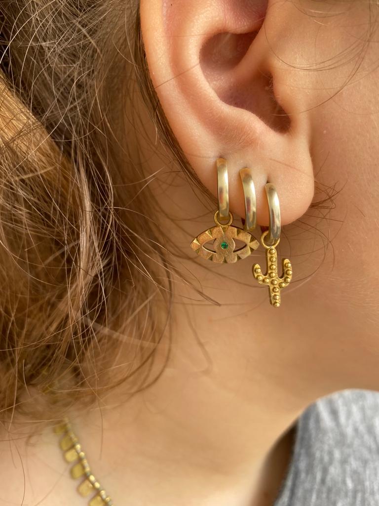 Gold Cactus Earrings