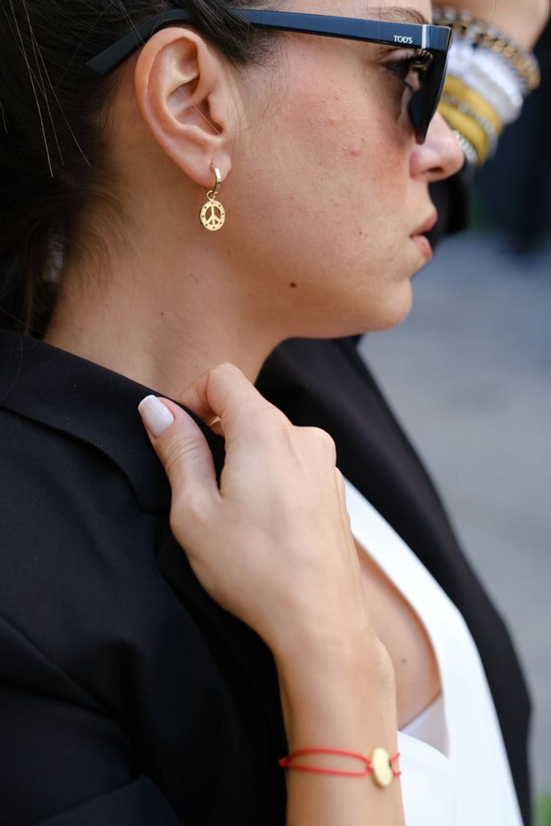 Peace Sign Gold Earrings