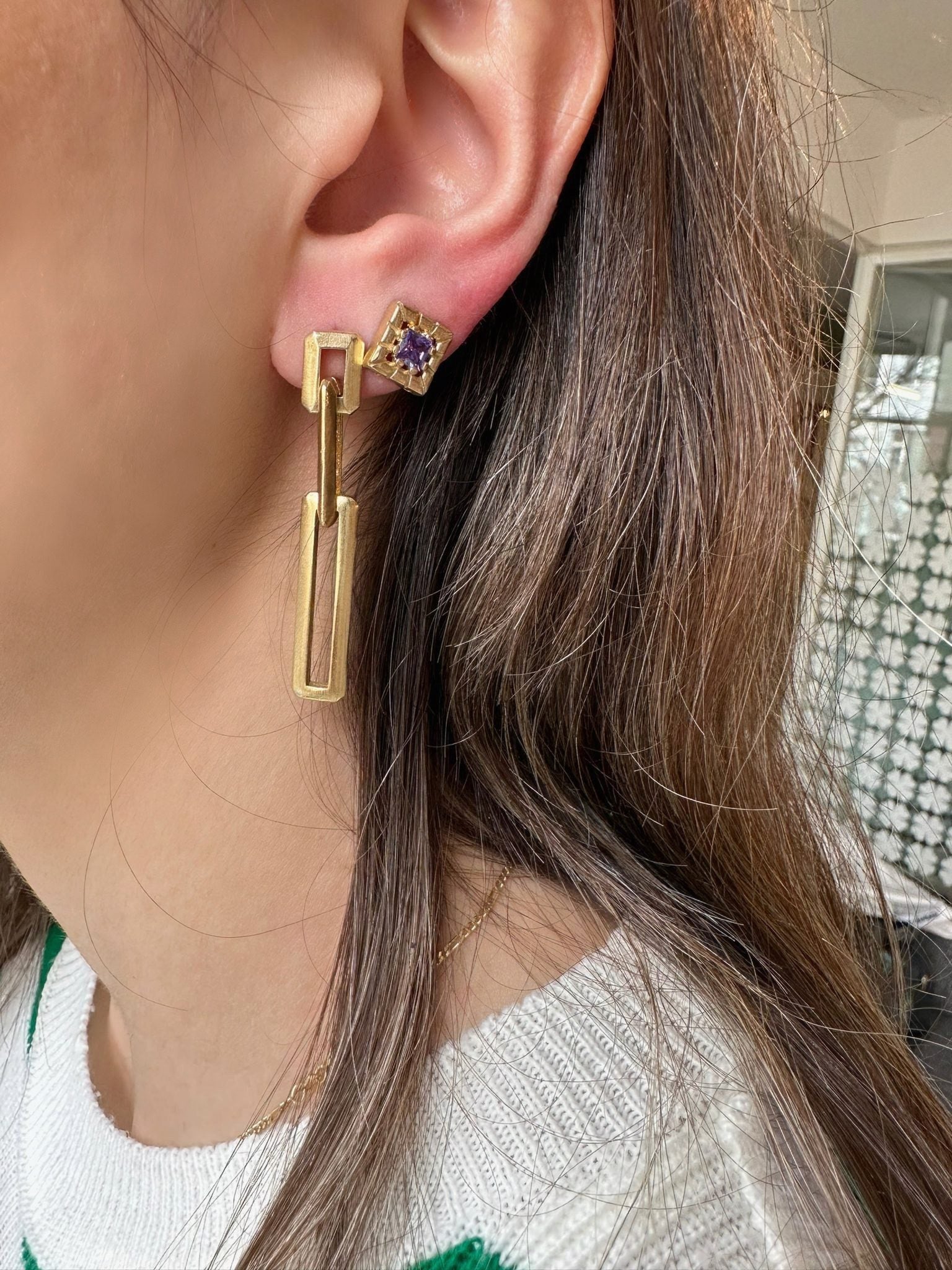 Long Angled Earring