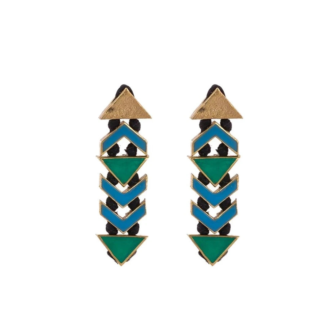 Stairs Earring with Enamel