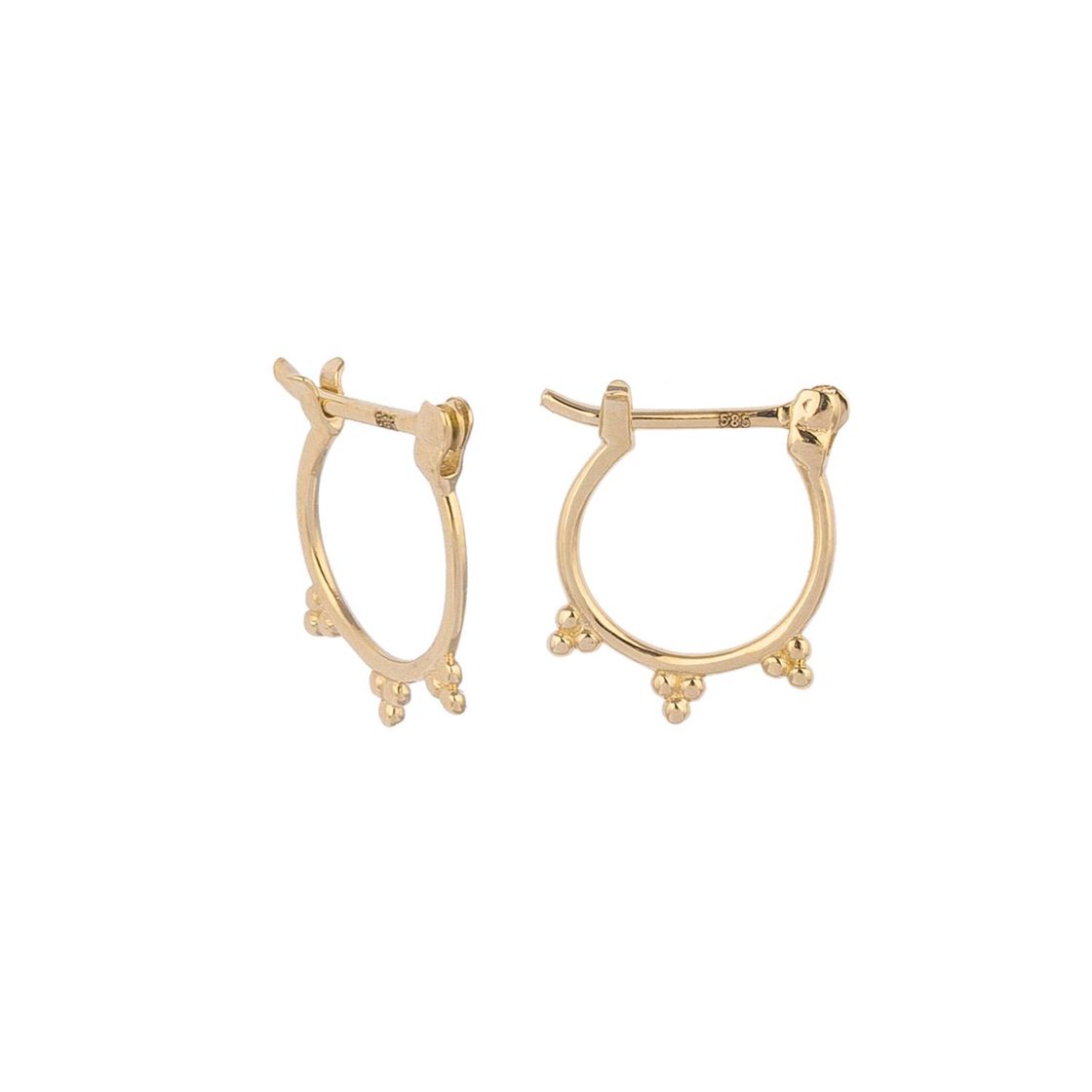 Three Point Gold Earrings