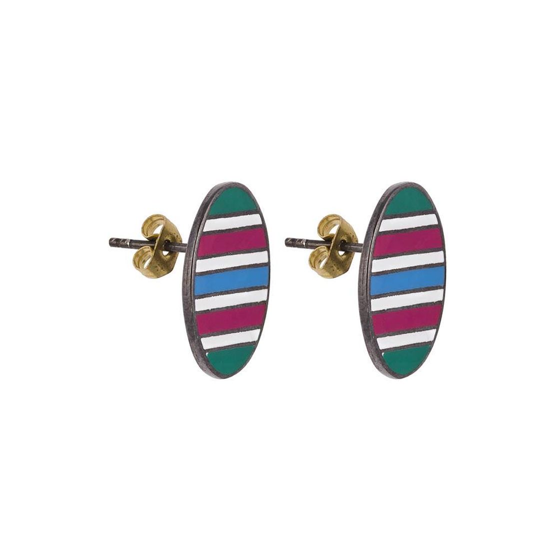 Dot Earring with Enamel